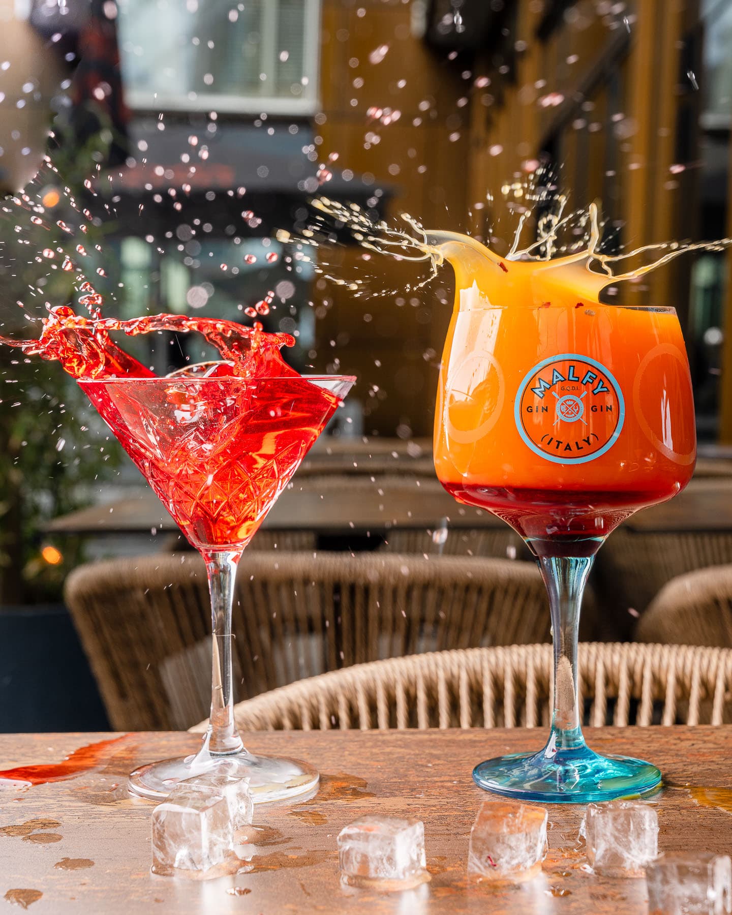 Fruchtige Cocktails an der Bar des indischen Restaurants GOA Hamburg