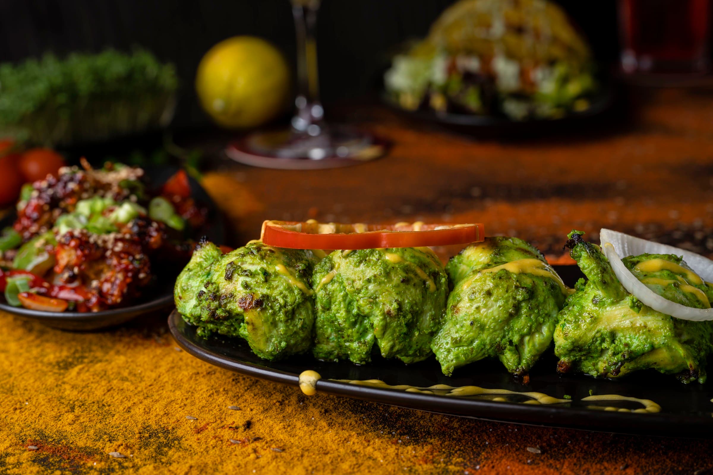 Grün marinierte Tandoori-Tikka aus dem Lehmofen – indische Küche im GOA Hamburg